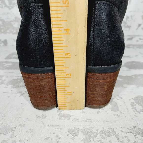 New Bella Vita Sarina Womens Black Block Heel Wide Lace Up Booties H174 - Picture 7 of 11